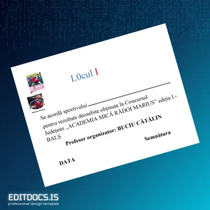 Editable Romania Academia Mică Rădoi Marius Certificate of Achievement Page Preview - EditDocs